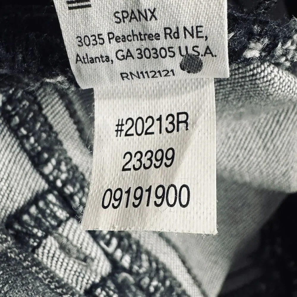 Spanx Pull On Ankle Jeans XL (33x26) Gray Tie Dye Cloud Distress Stretch Womens